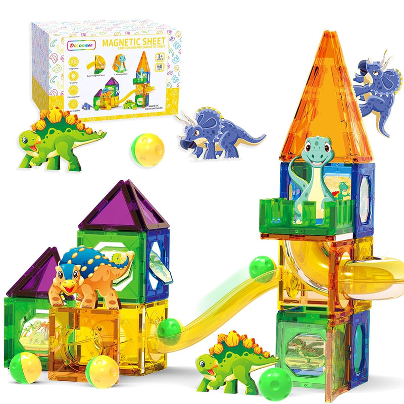 Dinosaur Magnetic Blocks Set, Upgrade Diy Magnets Building Blocks For Kids,