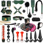 BDSM kit Sex Toys Bondage Restraints Set,Anal Butt Plug Toys and Adjustable Handcuffs Collar Ankle Cuff Blindfold,Sex Things for Couples Kinky and Couple Sex Toys for Games Card.