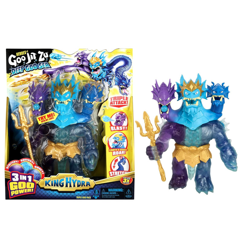 Deep Goo Sea King Hydra Figure With Triple Attack 3 In 1 Goo Power. Plus Light And Sound Battle Action!