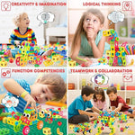 195-Piece STEM Building Kit with Electric Drill for Kids Ages 3+