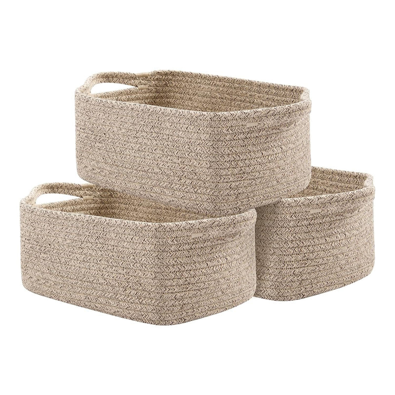 Cotton Rope Baskets, Woven Baskets For Storage, Nursery Storage Baskets, Rectang