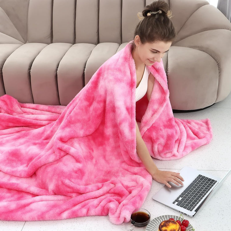 Warm Blanket Pink Soft Fleece Blankets Throw Blankets For Bed