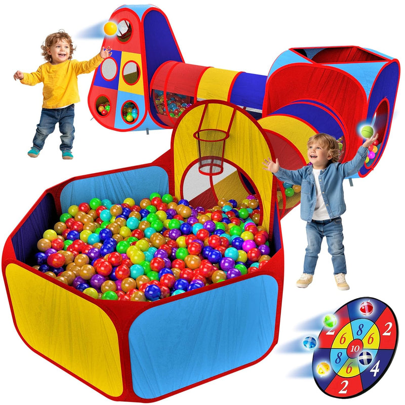 5Pc Kids Play Tent Jungle Gym, Ball Pit, Pop Up Tents & Play Tunnel For Tod