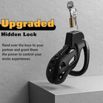Adjustable Male Chastity Cage with 5 Ring Sizes & Discreet Lock – Lightweight Design