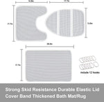 Green Leaves Shower Curtain Sets with Non-Slip Rug, Toilet Lid Cover and Bath Mat, Plant Leaves Shower Curtain Sets with 12 Hooks, Shower Curtain for Bathroom Set Decor