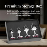 Jewel Butt Plug 4 Piece Set - Extra Small to Large with Wide Base