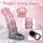 7" Big Monster Penis Sleeve Horse Penis Sleeve With Silicone Cock Ring, Realistic Fantasy Dildo Girth Enhancer, Soft Spiked Sex Toy For Men Delay Ejaculation Erection Enhancement Sex Toys Couples