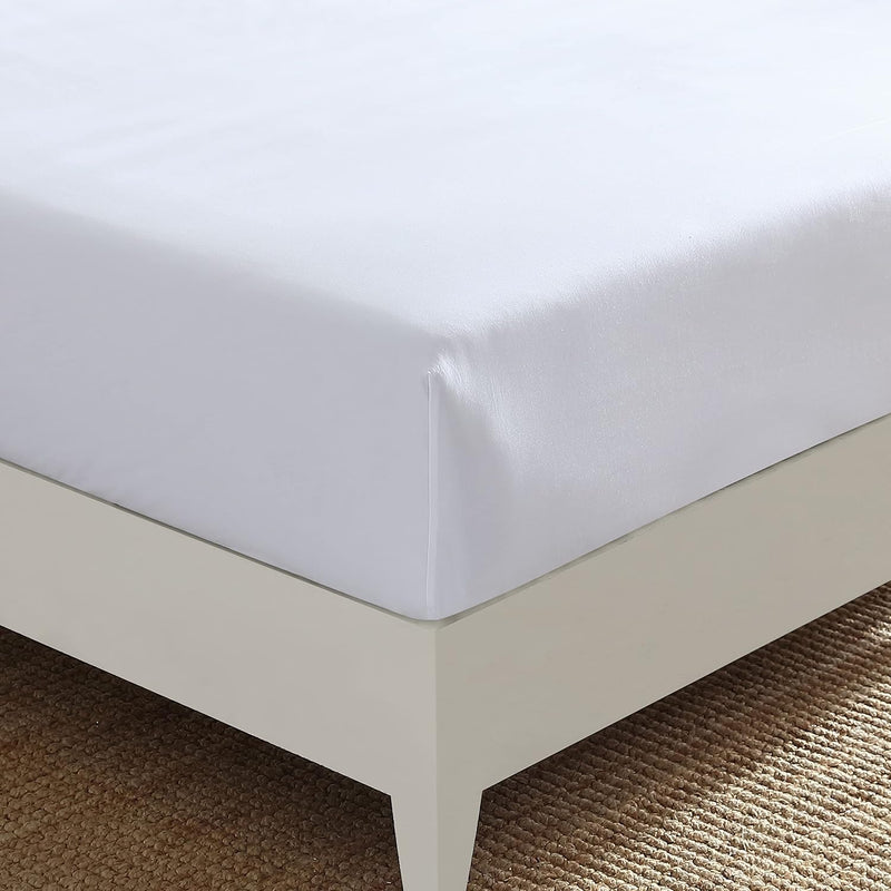 - Twin Fitted Sheet, Cotton Percale Bedding, Casual Home Decor, Dorm Room Esse