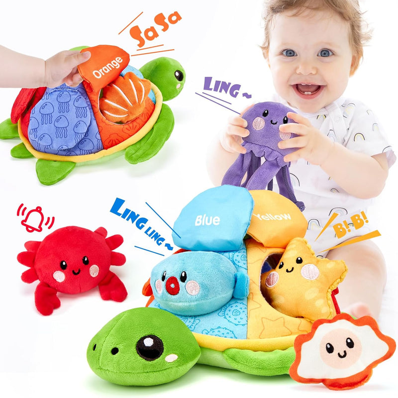 hahaland Baby Infant Toys 6-12 Months - Fine Motor Skills Development Turtl
