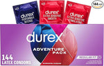 Adventure Condom Variety Pack, 144 Count – Smooth, Ribbed, & Intense Options