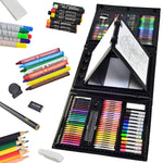 185 Pieces Double Sided Trifold Easel Art Set Art Supplies Black