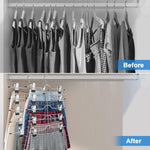 Pants Skirt Hangers with Clips, 2 Pack Pant Hangers Skirt Hangers Space Saving Closet Hanger Organizer Closet Organizers and Storage