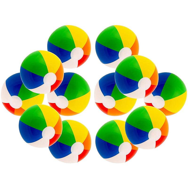 16" Rainbow Color Party Pack Inflatable Beach Balls Beach Pool Party Toys (