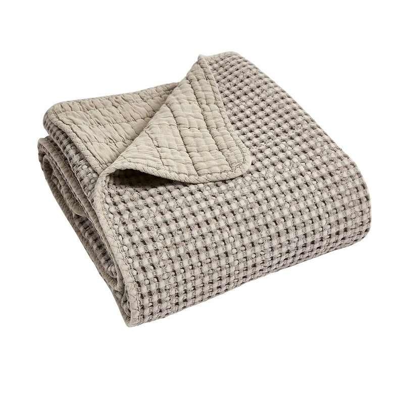 - Mills Waffle - Throw - Taupe Cotton Waffle - Throw Size 50 X 60In.