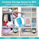 6 Jumbo Vacuum Storage Bags with Electric Pump, Space Saver Bags with Pump, Storage Vacuum Sealed Bags for Clothes, Comforters, Blankets, Bedding