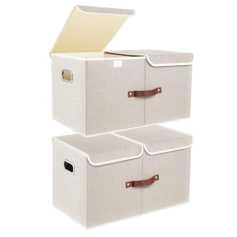 Extra Large Collapsible Storage Bins With Lids And Compartments, Organizing Bins