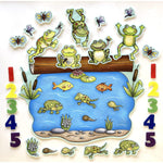 Five Speckled Frogs Felt Story Set with Precut Figures & Coloring Pages