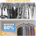 Upgrade Skirt Pants Hangers with Clips, Legging Organizer for Closet Hanging with 15 Cilps Holds 30 Leggings/Shorts/Jeans/Skirts Pants Hangers Space Saving Closet Organizers and Storage, Black 2Pack