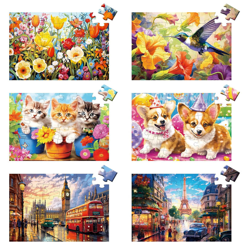 6 Packs 36 Pieces Large Puzzles For Seniors,Dementia Puzzles For Elderly Ad