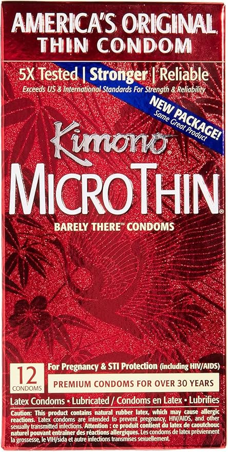 MicroThin Ultra-Sensitive Lubricated Latex Condoms – Thin, Strong & Vegan-Friendly, 12 Pack