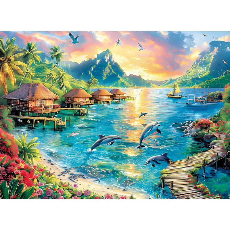 300 Piece Puzzles For Adults, Large Piece Jigsaw Puzzles 300 Pieces Dolphin