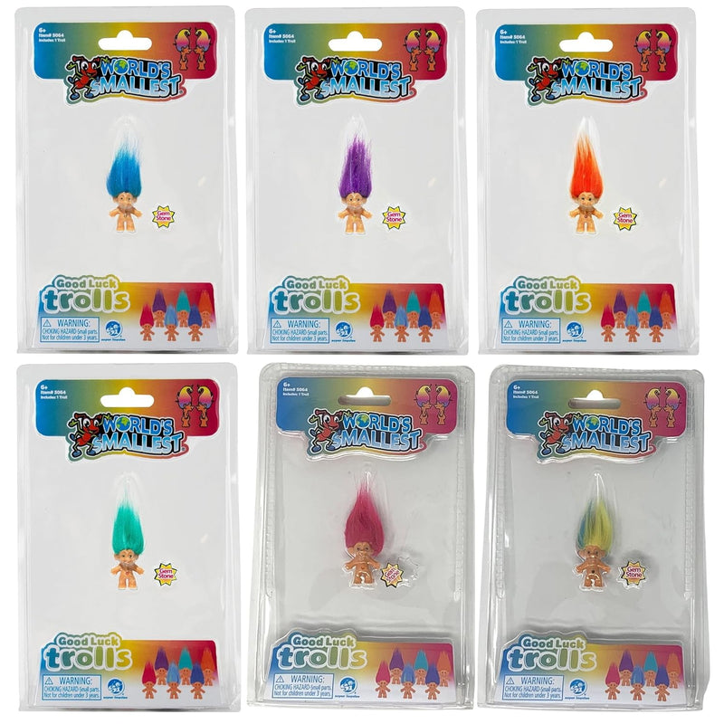 World'S Smallest Good Luck Trolls. Mini 1 Inch Tall Toy Action Figure With