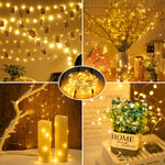 24 Pack Fairy Lights Battery Operated - 7Ft 20 Led Mini String Lights Silver Wire Waterproof Firefly Starry Diy Lights For Bedroom Patio Wedding Party Christmas Decor (Warm White)