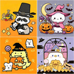 4 Pack Halloween Diamond Art Kits for Kids - Kid Diamond Art Painting Kit Halloween