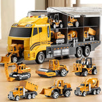 Construction Truck Toy Set with Play Mat and Mini Vehicles for Kids