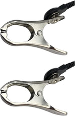 Adjustable Electric Shock Nipple Clamps with Chain for Intense Pleasure, Black