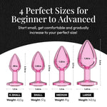 Jewel Butt Plug 4 Piece Set - Extra Small to Large with Wide Base