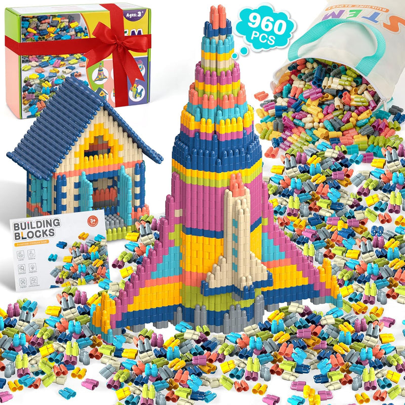 961 Pcs Building Toys For Kids Ages 4 8, Educational Stem Building Blocks F