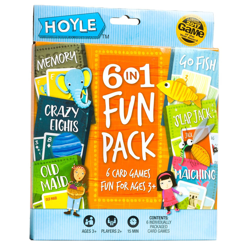 6 In 1 Kids Playing Cards Multi Game Pack, 6 Fun Games In 1 (Ages 3+)