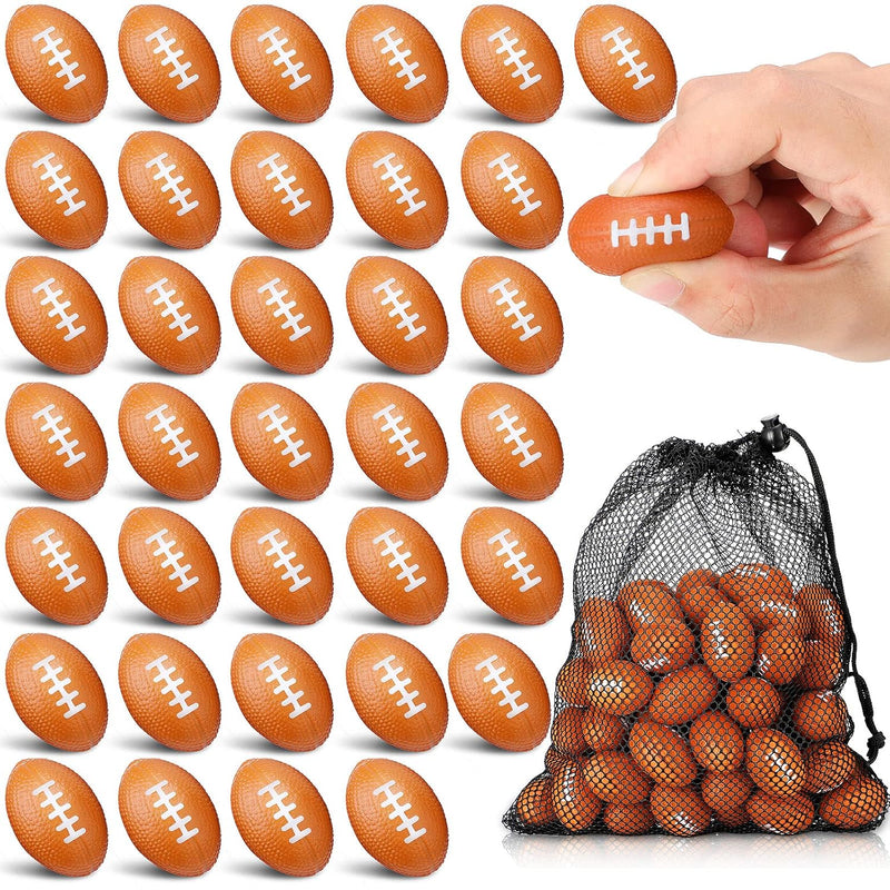 60 Pcs Mini Football Stress Ball 1.5 inch Mini Foam Football Bulk Mini Foam