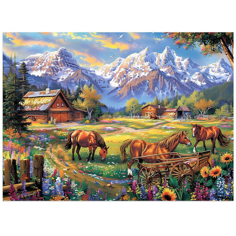 500 Piece Puzzles For Adults, Jigsaw Puzzles 500 Pieces, Flowers Mountain P