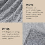 Sherpa Queen Size Blanket For Bed - Fuzzy Soft Cozy Blanket Queen Size, Fleece Thick Warm Blanket For Winter, Grey Fall Blanket, 90X90 Inches