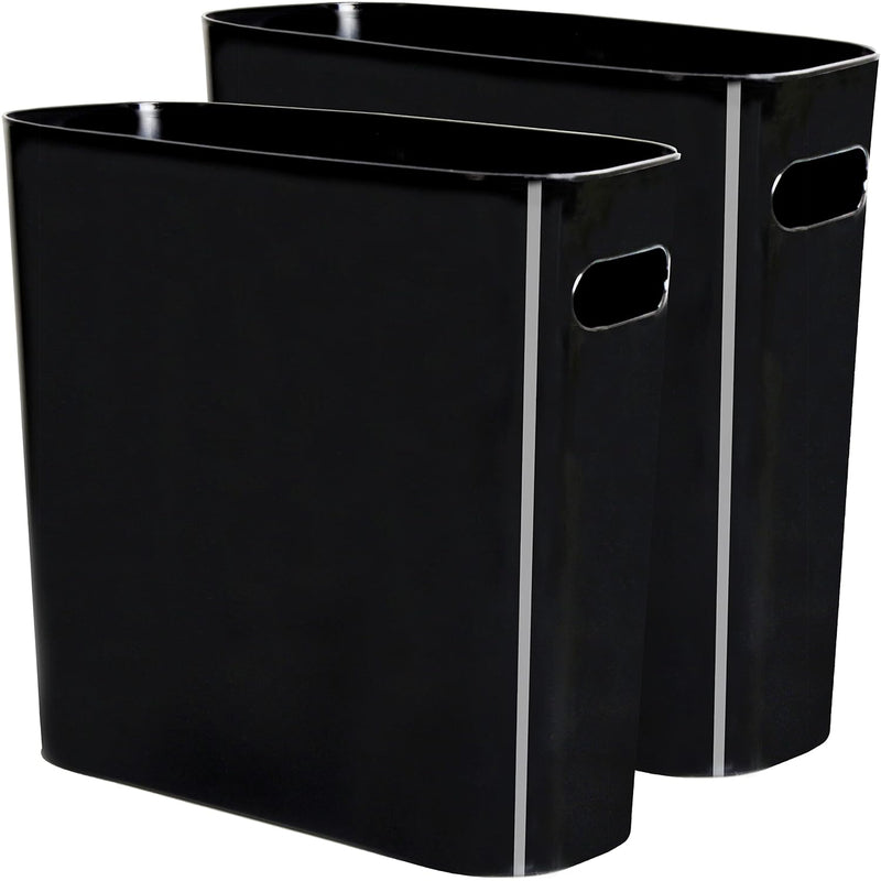 2 Pack 1.5 Gallon Slim Trash Can, Plastic Garbage Container Bin, Small Trash Bin
