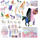 Unicorn Painting Kit for Girls with 18 Figurines, Glow in the Dark, and DIY Accessories