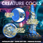 Lord Kraken Tentacled Silicone Dildo For Men, Women, & Couples. Made With Premium Silicone And Strong Suction Base. 1 Piece, Blue.