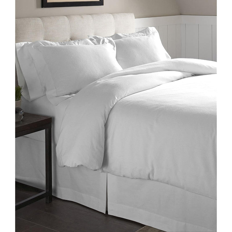 Flannel Oversized Duvet Set, King, White