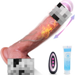 Adult Sex Toys Realistic Dildos - Adult Toys Thrusting Dildo Vibrator with Vibrating & Heating, Sex Toys Soft Silicone Anal Dildos for Clit G-spot Stimulation, Suction Cup Remote Control Dildo, 8.5''