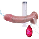 9.05" Realistic Prepuce Glans Squirting Dildo Ejaculating Anal Toy, Suction Cup G-Spot Hands-Free Soft Cumming Dildos,Sex Toy For Women Masturbate Gay Men Solo Couples Pleasure