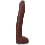 Doc Johnson Signature Series - Hollywood Cash - 11 Inch ULTRASKYN Dildo with Removable Vac-U-Lock Suction Cup - F-Machine & Harness Compatible - for Adults Only, Chocolate