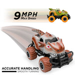 Set Of 2 1/43 Scale 27Mhz Toy Dinosaur Rc Cars W/ 2 Controllers, 9Mph Max Speed