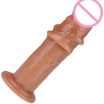Realistic Dildos Movable Skin Silicone Penis With Strong Suction Cup Anal Adult Sex Toys Consoladores For G-Spot Stimulation