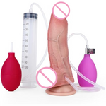 Realistic Dildos Male Ejaculating Dildo Female Inflatable Dildo Squirting Dildos With Suction Cup Silicone Fake Penis Sex Toy (A)