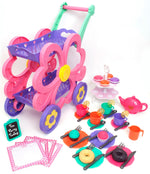 Flower Tea Cart Play Set, 45 Pieces