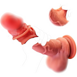 Realistic G-Spot Anal Dildo For Women - 8.6 Inch Liquid Silicone Movable Foreskin Anal Vaginal Dildos With Lifelike Glans & Textured Veins & Hands-Free Strong Suction Cup, Adult Sex Toys For Beginners