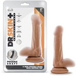 Dr Skin Plus 6 Inch Soft Posable Dildo - Suction Cup O Ring Strap On Harness Compatible - Realistic Small Dildo Sex Toy For Women Men Couples - Mocha