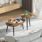 Industrial Nesting Coffee Table Set Of 2 End Side Tables For Living Room Brown